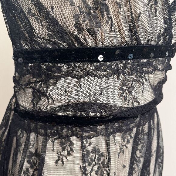 Ruby Rox Y2K Babydoll Floral Lace Dress S Whimsigot Fairy Grunge Sequin Mesh - Picture 11 of 13